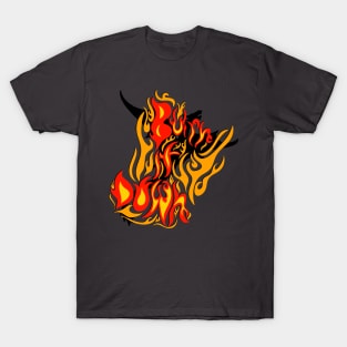 Burn. It. Down. Iron Flame Fourth Wing Book Series T-Shirt